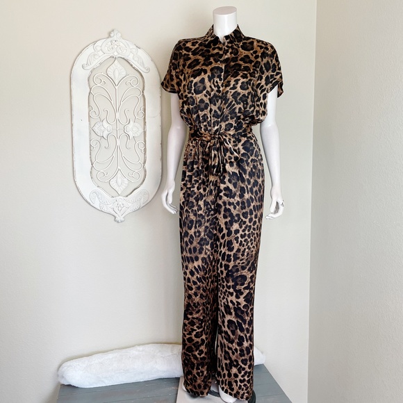 Michael Kors Pants - Michael Kors | Leopard Print Belted Jumpsuit S